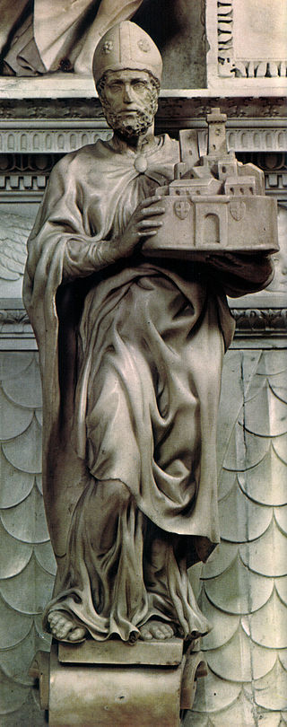 Immagine della statua di San Petronio di Michelangelo Buonarroti